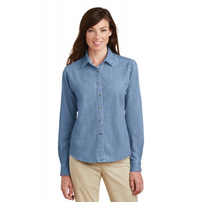 Port & Company - Ladies Long Sleeve Value Denim Shirt. LSP10