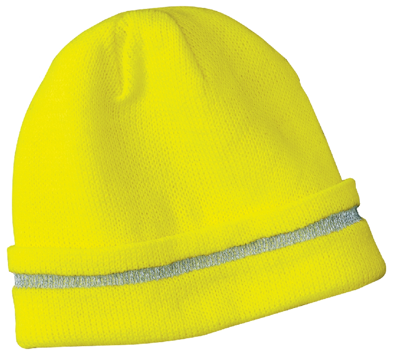 CornerStone - Enhanced Visibility Beanie with Reflective Stripe. CS800-0
