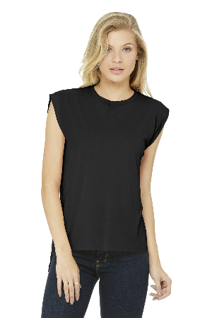 BELLA+CANVAS Women's Flowy Muscle Tee With Rolled Cuffs. BC8804-4