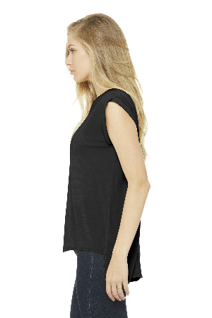 BELLA+CANVAS Women's Flowy Muscle Tee With Rolled Cuffs. BC8804-5