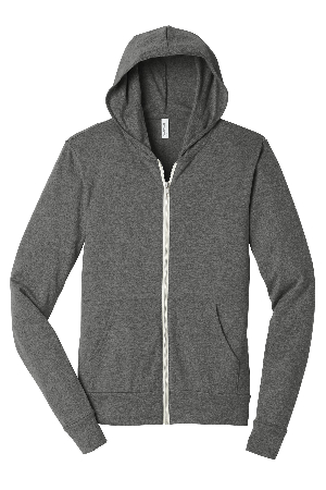 BELLA+CANVAS Unisex Triblend Full-Zip Lightweight Hoodie. BC3939-0