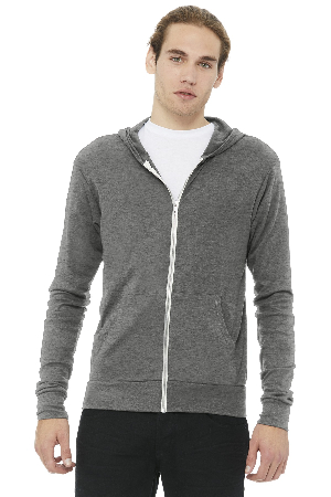 BELLA+CANVAS Unisex Triblend Full-Zip Lightweight Hoodie. BC3939-1