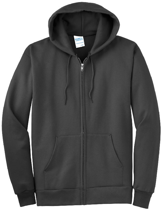 Port & Company Tall Essential Fleece Full-Zip Hooded Sweatshirt. PC90ZHT-1