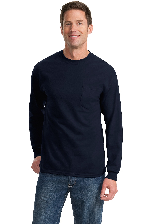 Port & Company Tall Long Sleeve Essential Pocket Tee. PC61LSPT-2