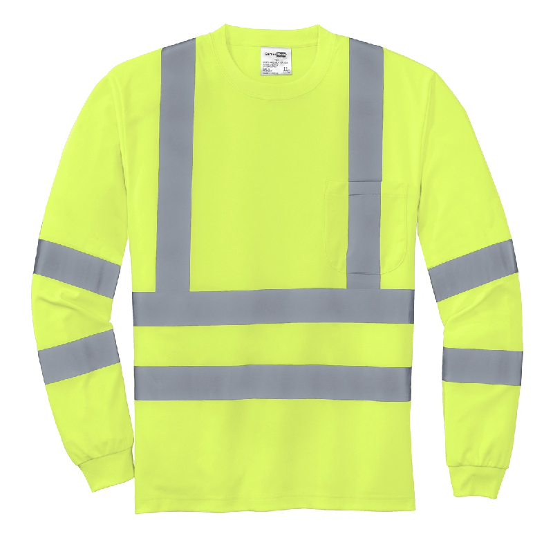 CornerStone - ANSI 107 Class 3 Long Sleeve Snag-Resistant Reflective T-Shirt. CS409-1