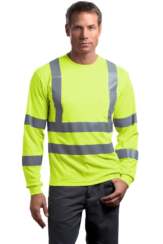 CornerStone - ANSI 107 Class 3 Long Sleeve Snag-Resistant Reflective T-Shirt. CS409-4