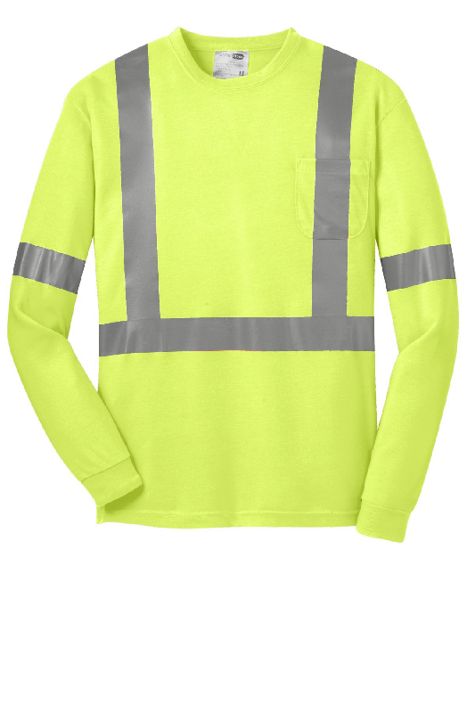 CornerStone ANSI 107 Class 2 Long Sleeve Safety T-Shirt. CS401LS-1
