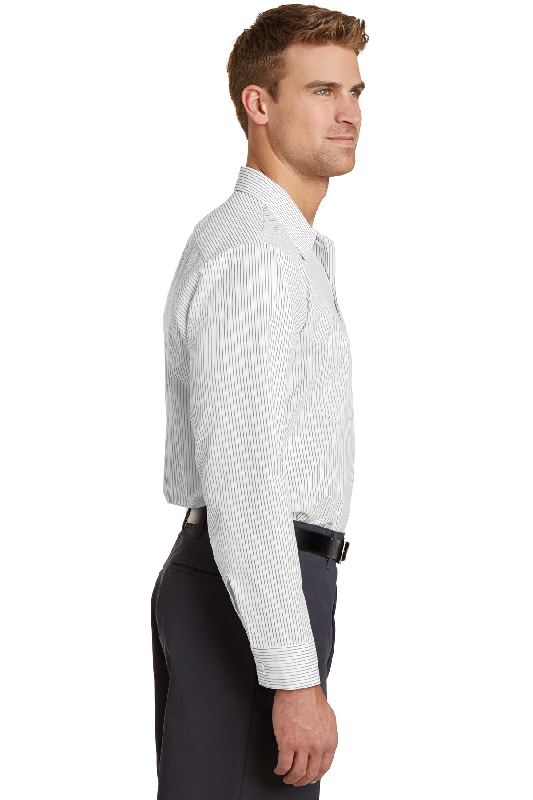 Red Kap Long Size  Long Sleeve Striped Industrial Work Shirt. CS10LONG-2