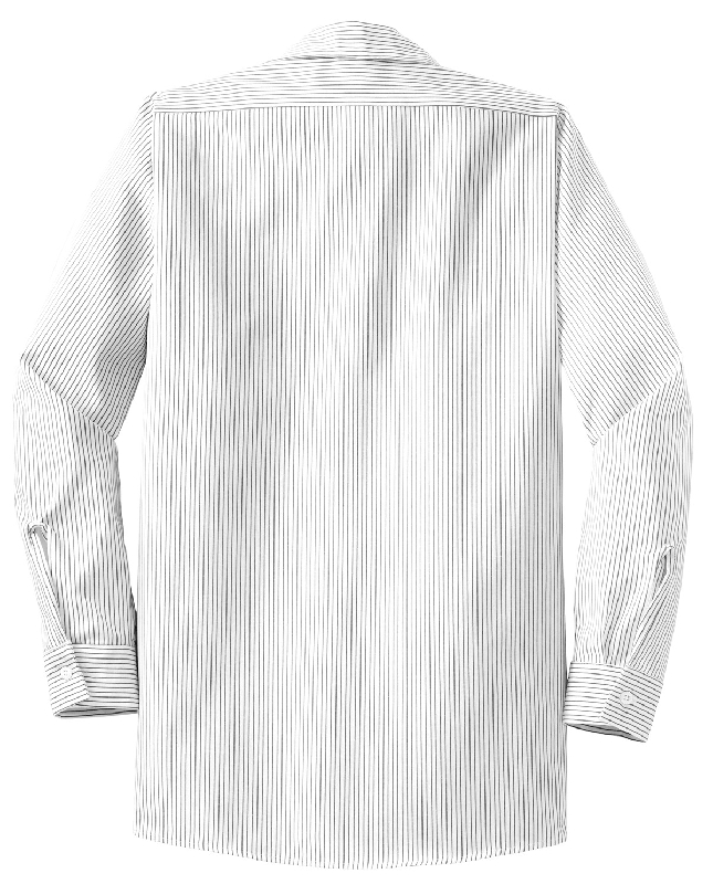 Red Kap Long Size  Long Sleeve Striped Industrial Work Shirt. CS10LONG-3