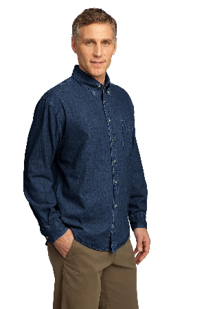 Port & Company - Long Sleeve Value Denim Shirt. SP10-0