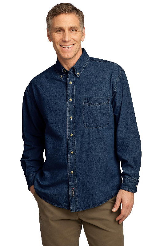 Port & Company - Long Sleeve Value Denim Shirt. SP10-2