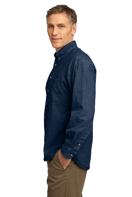 Port & Company - Long Sleeve Value Denim Shirt. SP10-3