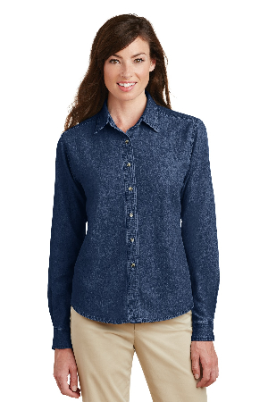 Port & Company - Ladies Long Sleeve Value Denim Shirt. LSP10-4