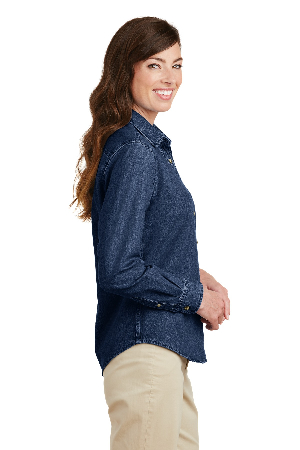 Port & Company - Ladies Long Sleeve Value Denim Shirt. LSP10-5