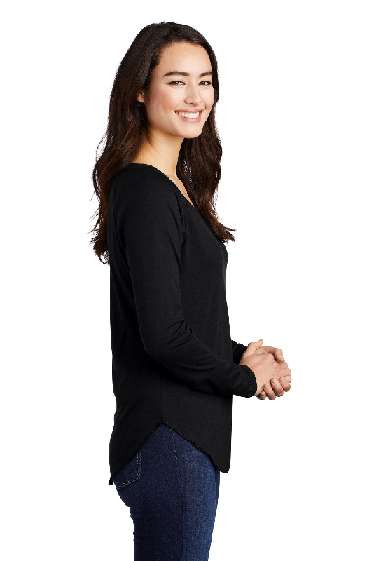Sport-Tek Ladies PosiCharge Long Sleeve Tri-Blend Wicking Scoop Neck Raglan Tee LST400LS-5