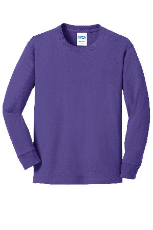 Port & Company Youth Long Sleeve Core Cotton Tee. PC54YLS-1