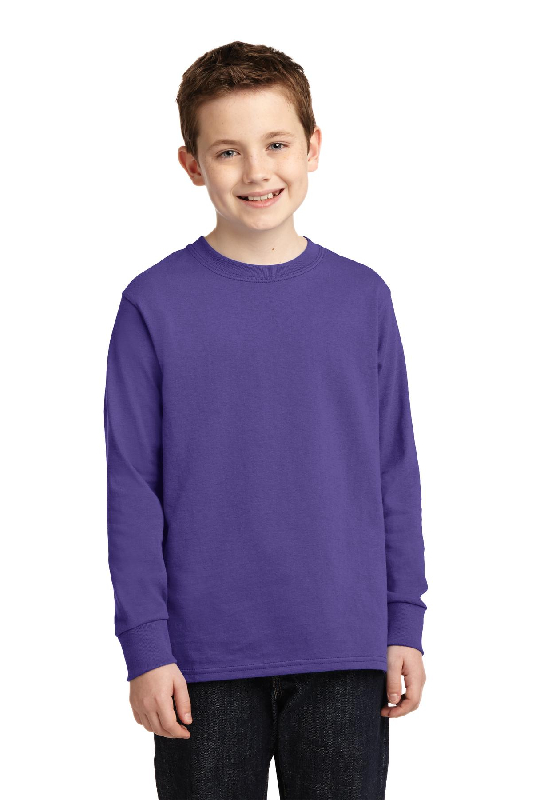 Port & Company Youth Long Sleeve Core Cotton Tee. PC54YLS-4